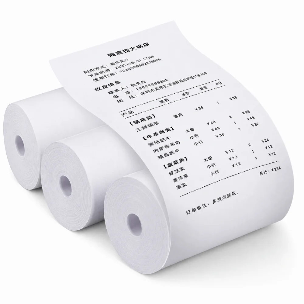 57x40mm Thermopapierrolle Weiß Glatte Aufkleberrolle (10 Stück) – Bild 5