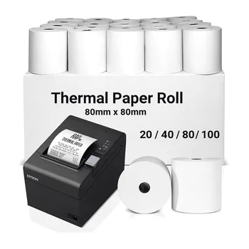 2 Rollen 80x80 Thermorollen Papierbeleg bis Rollen -, langlebig, schnelles Drucken, passend für die meisten