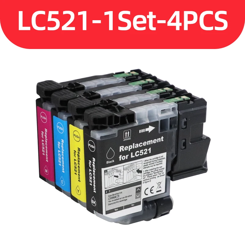 LC521 LC-521 Tintenpatrone passend für Brother DCP-J1260W J1310DW DCP-J1313DW J1360DW J1460DW Drucker