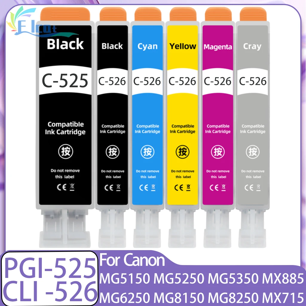 PGI-525 CLI-526 PGI525 CLI526 Tintenpatrone, passend für Canon PIXMA IP4850 IP4950 IX6550 MG5150 MG5250 MG5350