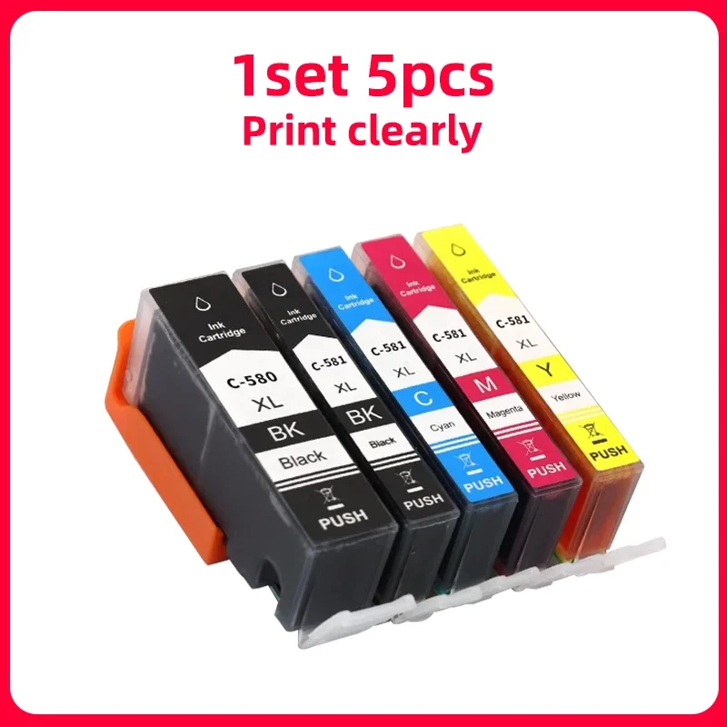 PGI-580 CLI581 Fünf-Sechs-Farben-Tintenpatronen passend für kompatible Canon TS6150 TS6151 TS6250 TS6251