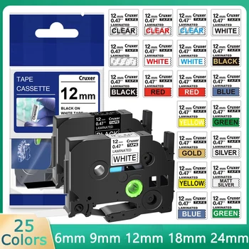 TZ-231 TZ-251 tz631 TZ-131 Etikettenband 12 mm passend für Brother tze laminiertes Band für P-touch