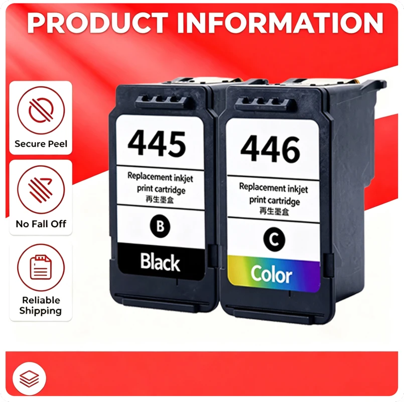 PG-445 PG445 XL Tintenpatrone passend für Canon PG 445 CL 446 für Canon PIXMA MX494 MG2440 MG2940 MG2540