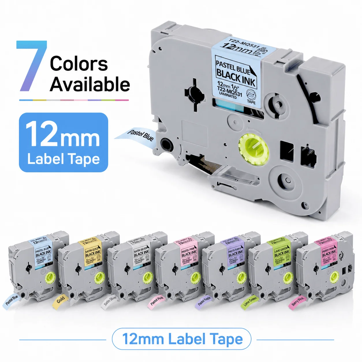 12 mm 1,2 cm Etikettenband, passend für Brother P-Touch TZe-MQP35 TZ-MQP35, 1/5,1 cm Ersatz-TZ-TZe-Band