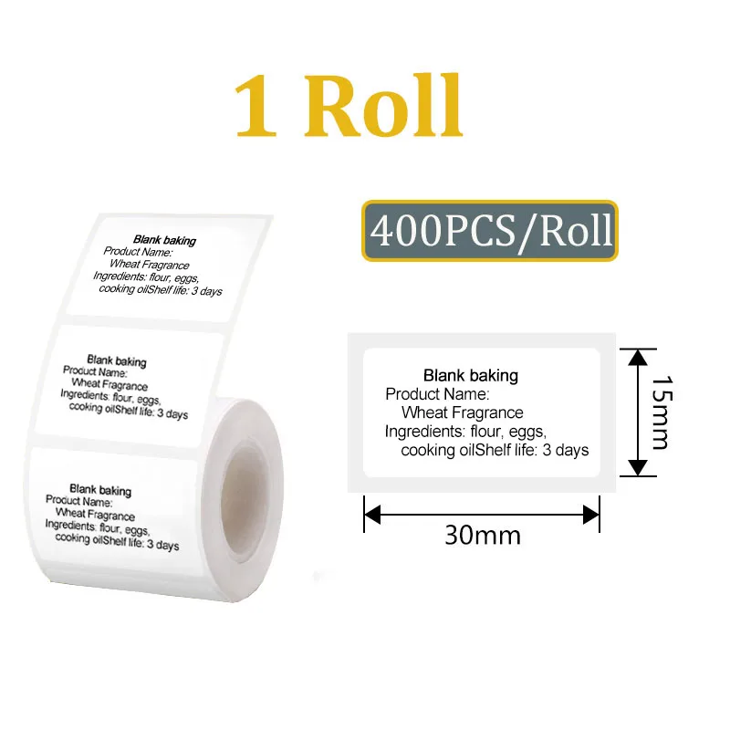 1/2/5 Rollen Thermoetikett, weiße Rolle, wasserfest, selbstklebend, bedruckbarer Aufkleber, Papier, Kleidung