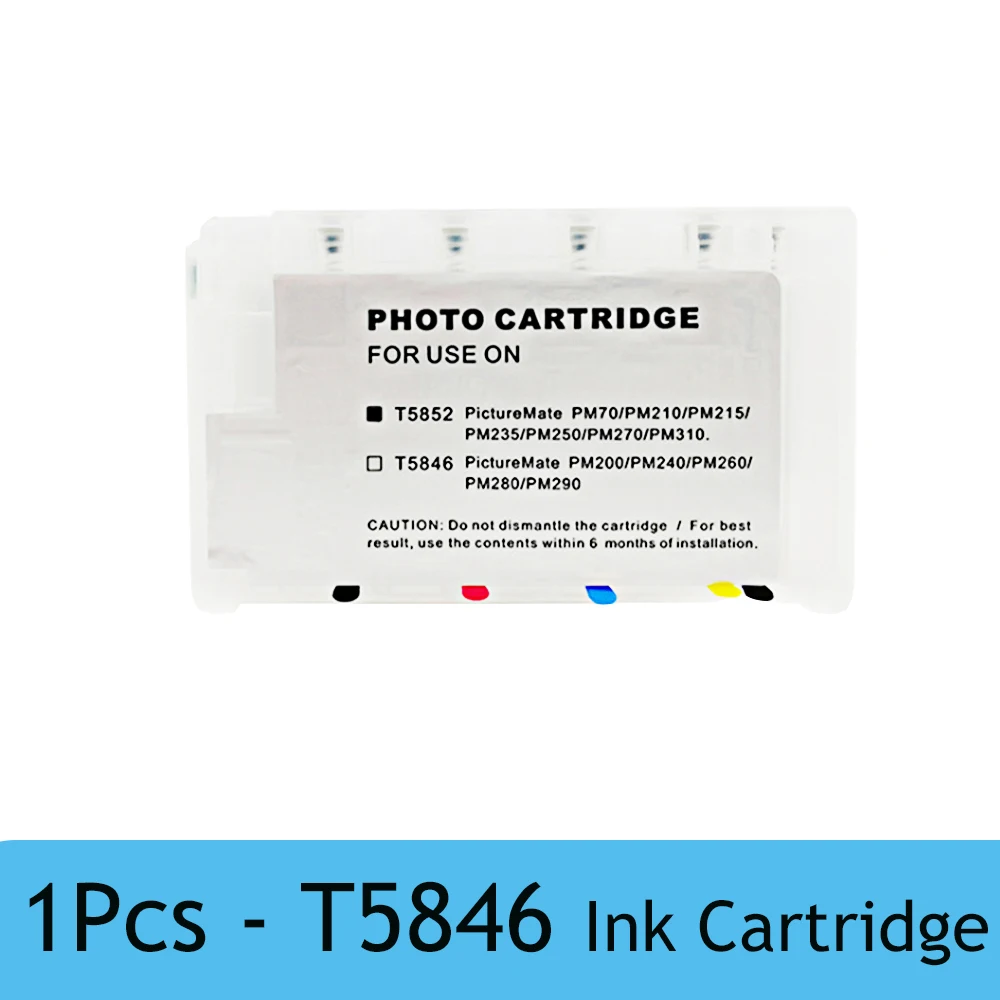 Vilaxh T5846 Tintenpatrone mit Chip passend für Epson PictureMate PM280 PM240 PM290 PM225 PM200, nachfüllbar