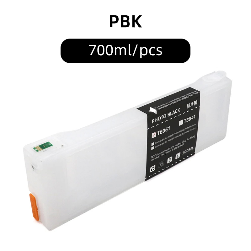 700 ml leere Tintenpatrone T8041-T8049 T804A nachfüllbare Tintenpatrone geeignet, passend für Epson P6000