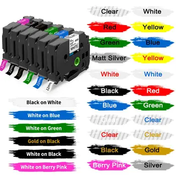 TZE-Band 6mm/9mm/12mm 231 221 211 Etikettenband passend für Brother P-Touch Etikettendrucker für TZ TZE 131