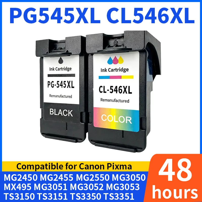 PG545 CL546 545XL 546XL Tintenpatrone passend für Canon PG-545 XL Pixma MG3050 MG2550 MG2450 2550S 2950 MX495