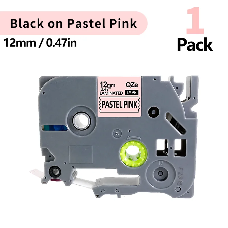 1 Packung TZe-MQP35 Etikettenband 12 mm 1,2 cm Weiß auf Beerenrosa, passend für Brother P-Touch