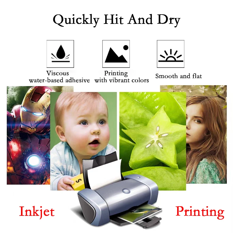A4 A5 A6 135/150G Fotopapier mit selbstklebender Rückseite, einseitig – Bild 6