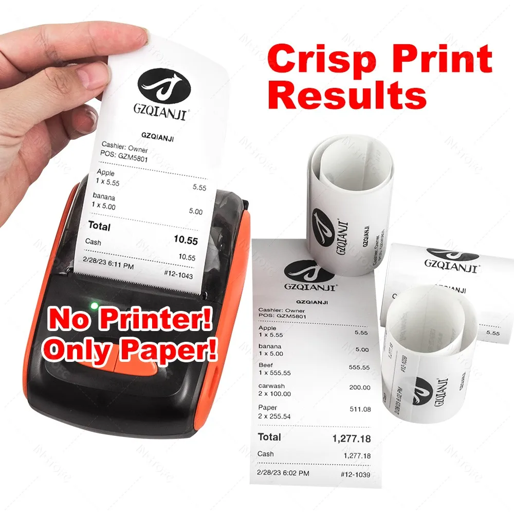 58mm/80mm Thermopapier passend für Mini-Thermo-Belegdrucker – Bild 3