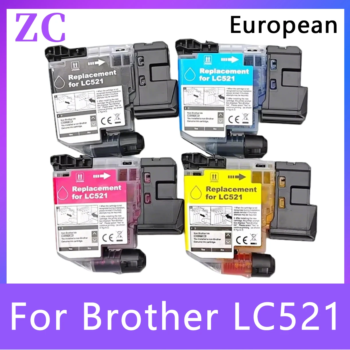 LC521 LC-521 Tintenpatrone geeignet passend für Brother DCP-J1260W DCP-J1310DW DCP-J1313DW DCP-J1360DW J1460DW
