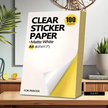 100 Blatt A4 bedruckbares, mattweißes Vinylpapier, passend für Tintenstrahl- und Laserdruckern