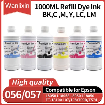 1 l 056 057 107 108 T574 T09D kompatible Flaschenhalterung auf Wasserbasis, Nachfülltinte passend für Epson