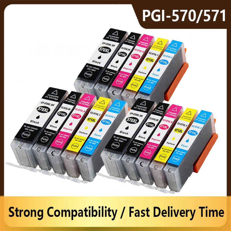 PGI-570 CLI-571 PGI570 570XL PGI-570XL CLI-571XL Tintenpatrone passend für Canon PIXMA MG5750 MG5751 MG5752