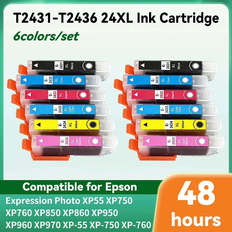 T2431 24XL T2431-T2436 Tintenpatrone passend für Epson Expression XP55 XP750 XP760 XP850 XP860 XP950 XP960