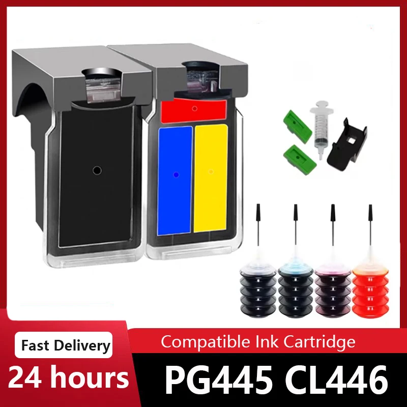 Nachfüllbare Tintenpatrone PG445 CL446 445XL 446XL passend für Canon Pixma MX494 MG2440 MG2540 MG2940 IP2840