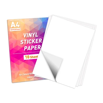 Selbstklebendes Fotopapier, bedruckbares A4-Papierblatt passend für Tintenstrahldrucker, Vinyl-Aufkleber