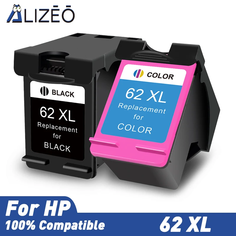 ALIZEO 62XL Tintenpatrone passend für HP 62 XL für HP 62 Envy 5540 5640 7640 5646 5541 5740 5742 5745 200 250