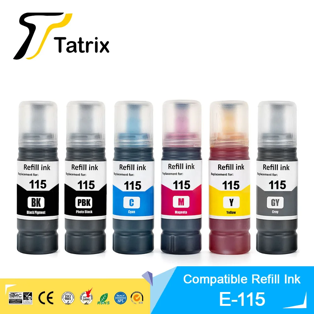 Tatrix 115 T07J Kompatible Farbige Wasserbasierte Nachfüllflasche Großpackung Tinte T115 115 Drucktinte