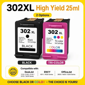 302XL Tintenpatrone mit hoher Reichweite, 25 ml, passend für HP Deskjet 1110 2130 3630 Officejet 3830 4650