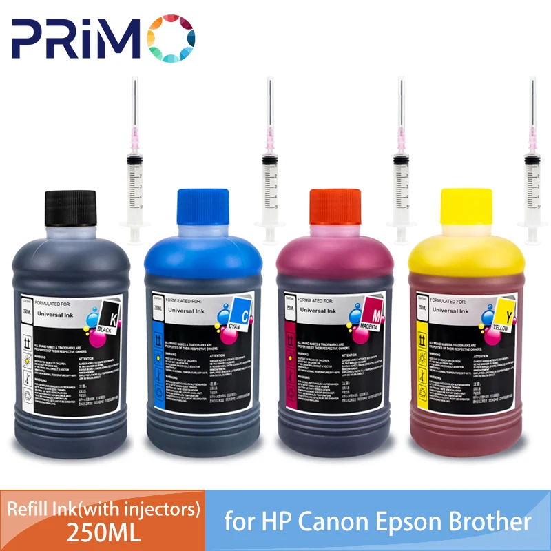 250 ml Universal-Nachfülltinte mit Injektor-Kit, passend für HP Canon Epson Brother Tank CISS Tintenpatronen