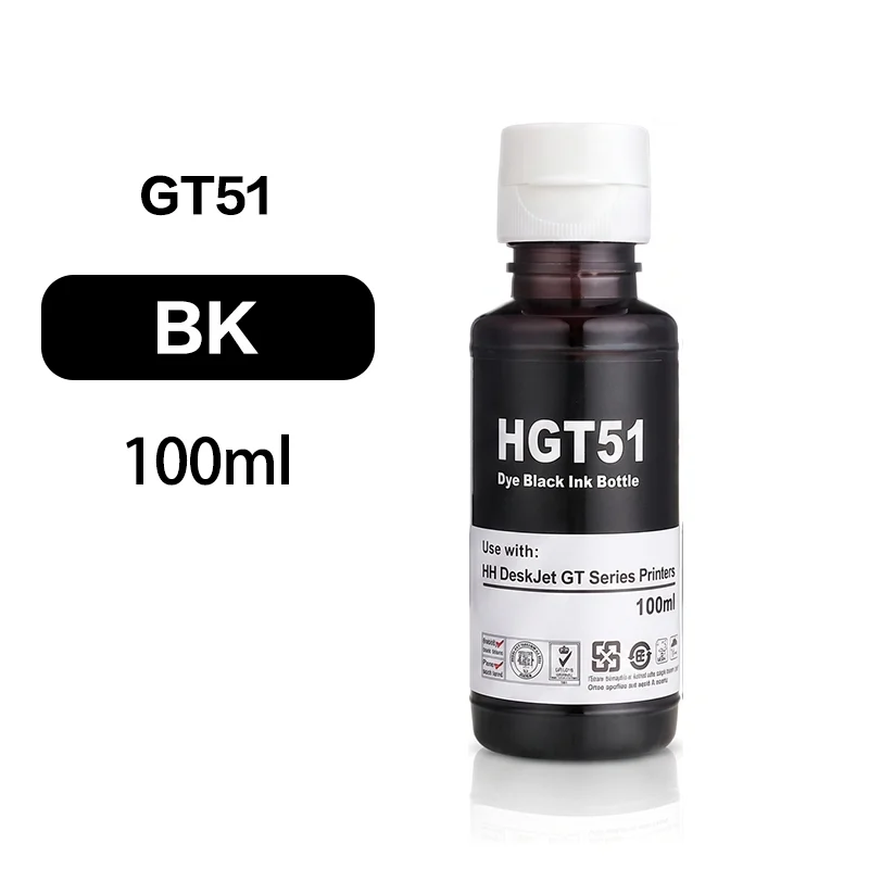 100ML GT53 GT52 Nachfülltinte passend für HP GT51 GT52 GT53 für HP 115 118 310 410 415 500 515 518 530 750 790