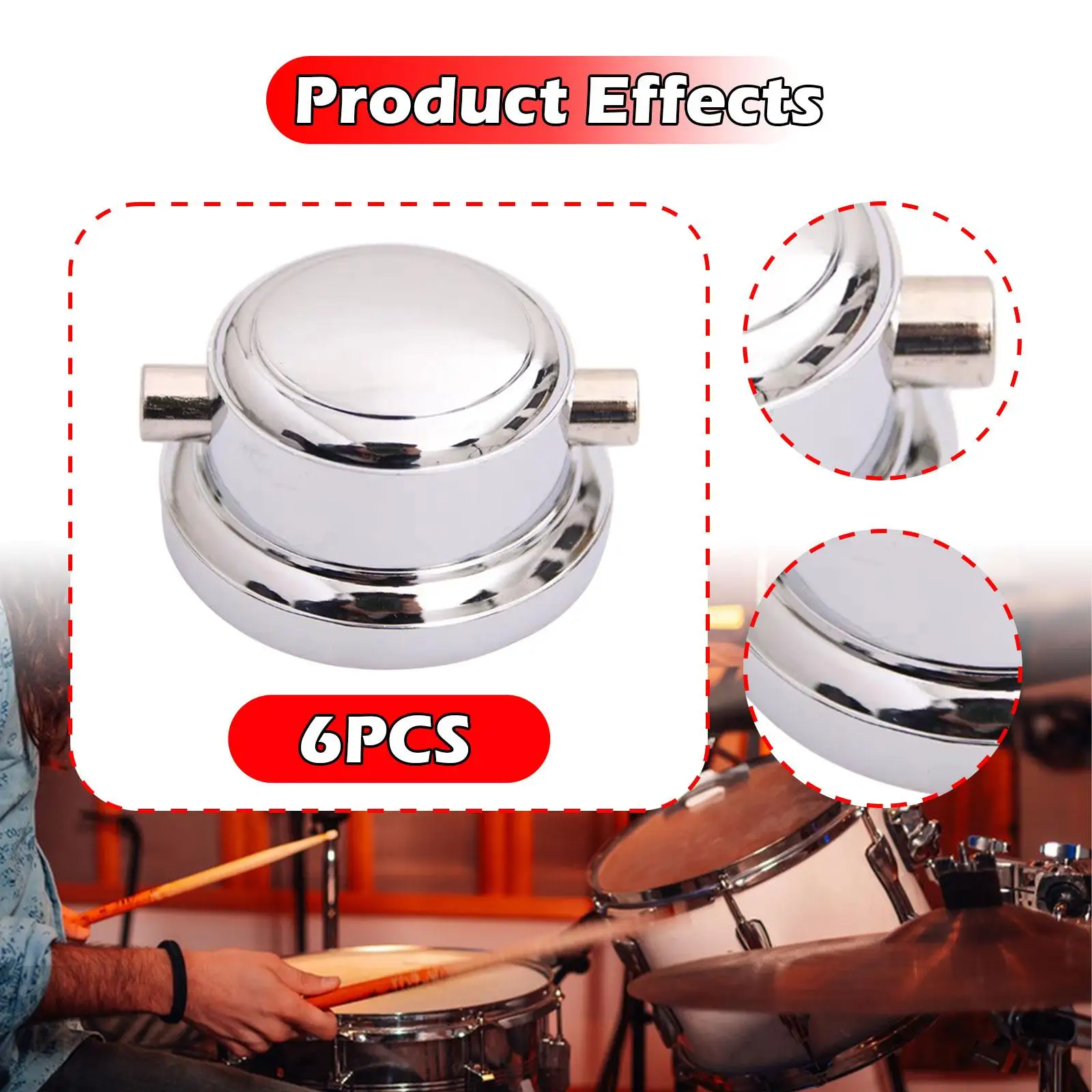 Drum Lugs Double End, Drum Kit, Percussion Zubehör Drum Ears mit Pads – Bild 3