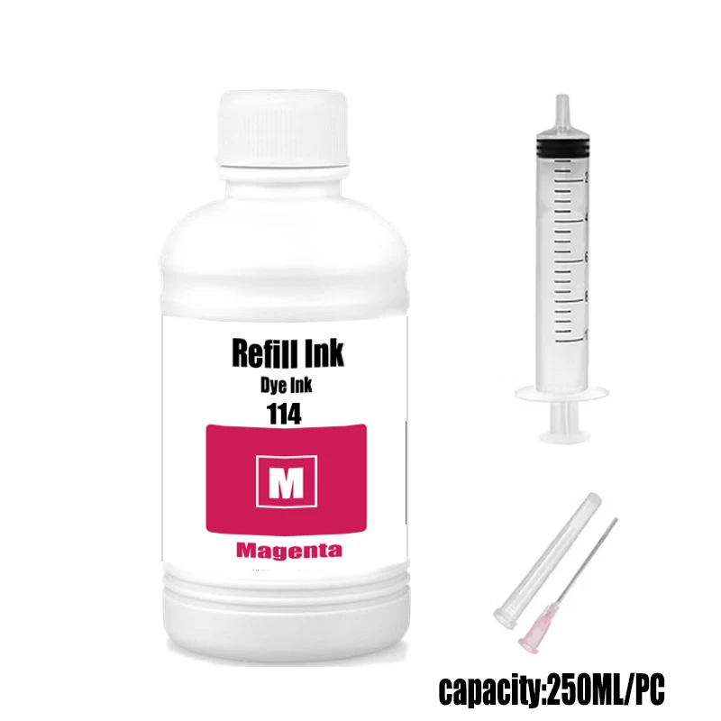 114 Pigmenttinte, Farbstofftinte passend für Epson EcoTank ET-8550 Drucker, 250 ml