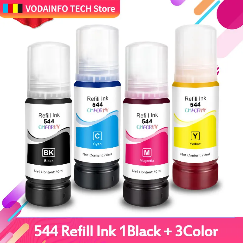 T544 544 Dye Ink 70 ml Flasche Nachfüllset Fit CISS passend für Epson – Bild 6