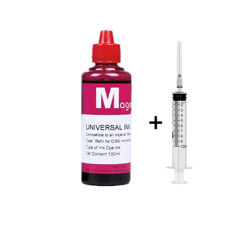 100ML Universal Nachfülltinten-Set passend für Epson, Canon, HP, Brother Tintenstrahldrucker CISS Kartusche
