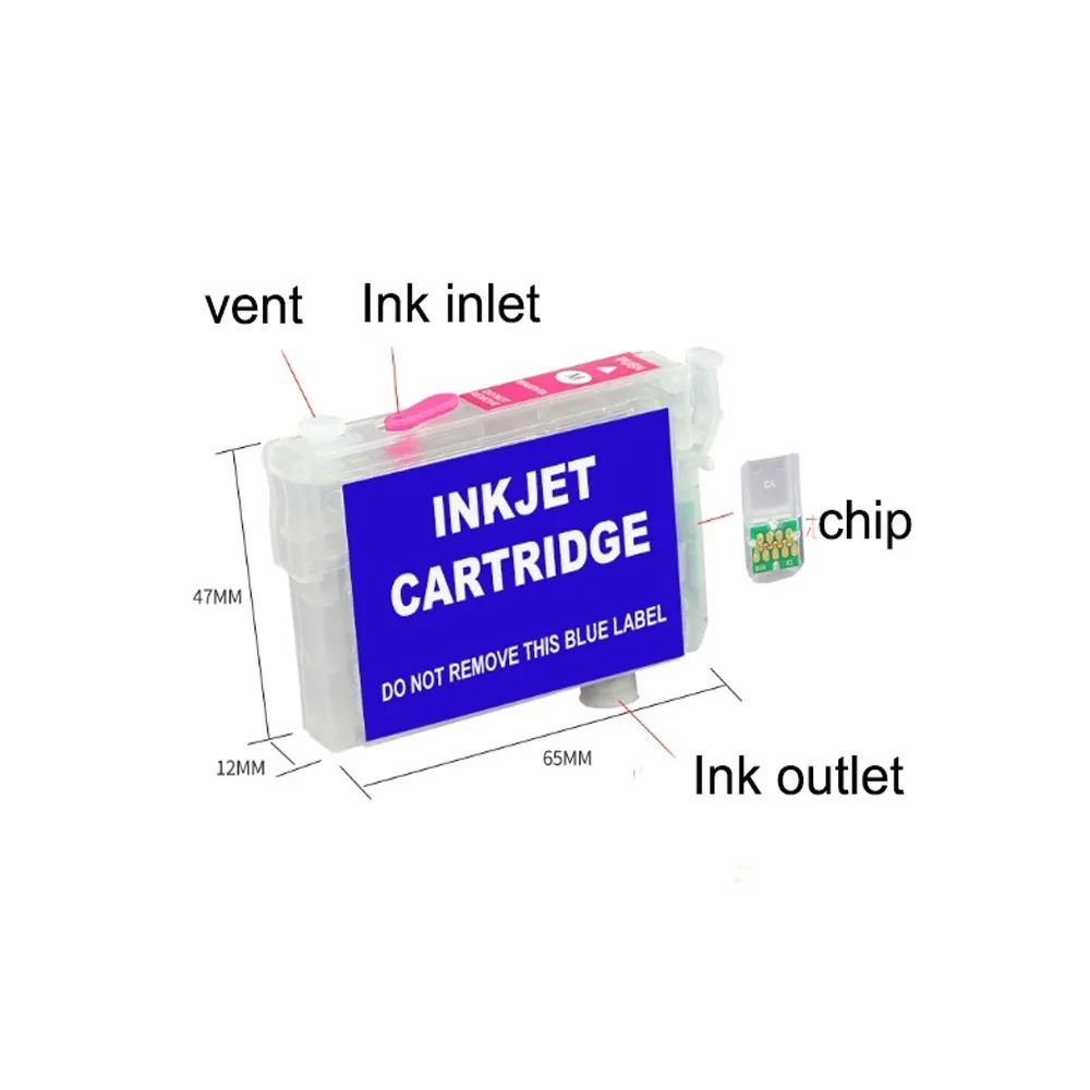 Vilaxh T0711 Nachfüllbare Tintenpatrone passend für Epson T0711 Stylus – Bild 3