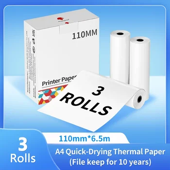 Phomemo Thermopapier 50/80/110 mm A4 Letter-Format M08F M832 M834 M835 Drucker Schnelltrocknendes