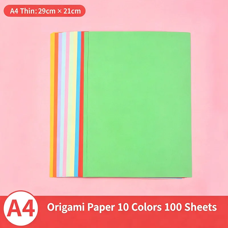 A4 80gsm Farbkopierpapier 100 Blatt/Packung Multifunktionales Origami-Papier DIY Bastelmaterial Scrapbooking