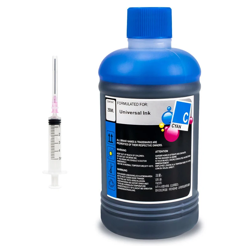 250 ml Universal-Nachfülltinte mit Injektor-Kit, passend für HP Canon – Bild 4