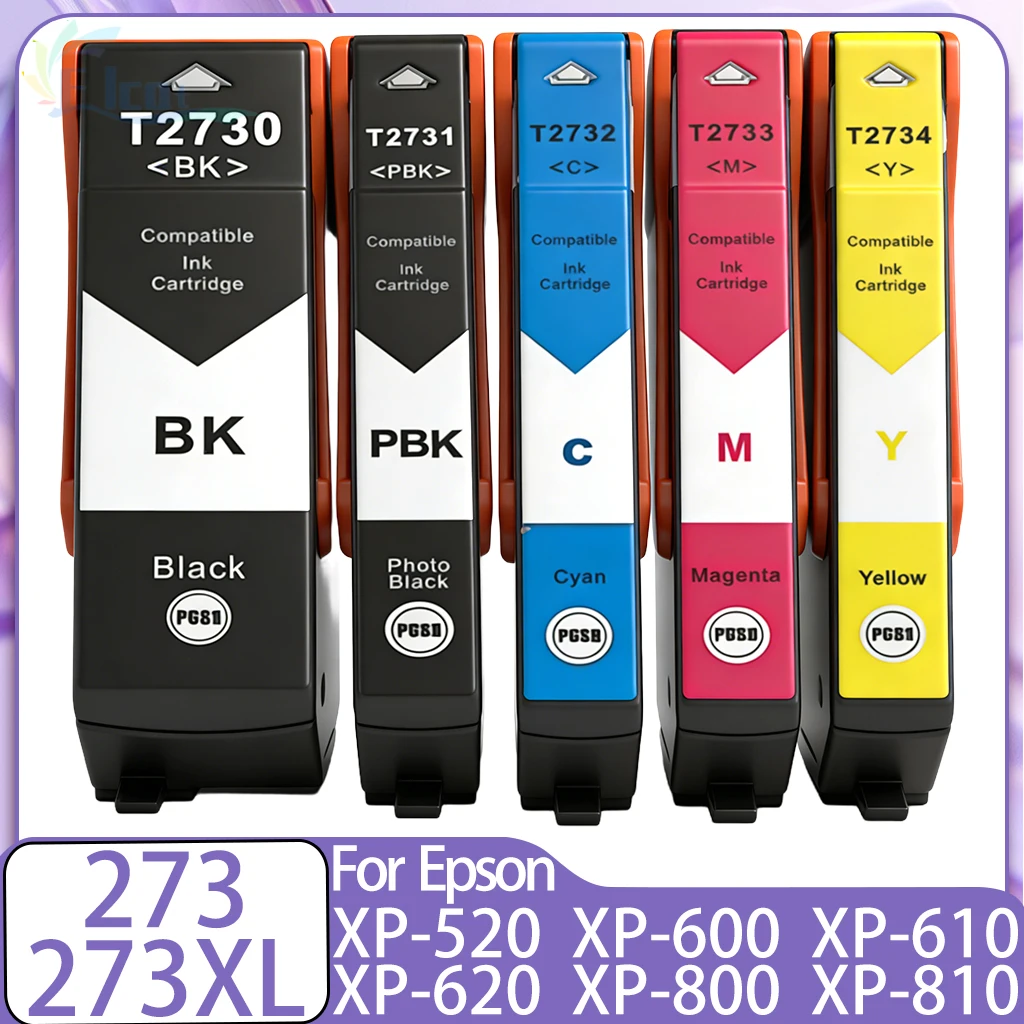 273 273XL T273 T2730 T2731 T2732 Tintenpatrone, passend für Epson XP-520 XP-600 XP-610 XP-620 XP-800 XP-810