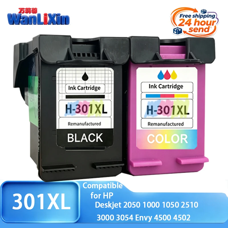 BK/CL 301XL für HP 301XL Tintenpatrone, passend für HP301 Envy 4500 4502 Deskjet 1000 1050 2510 3000 3054 2050