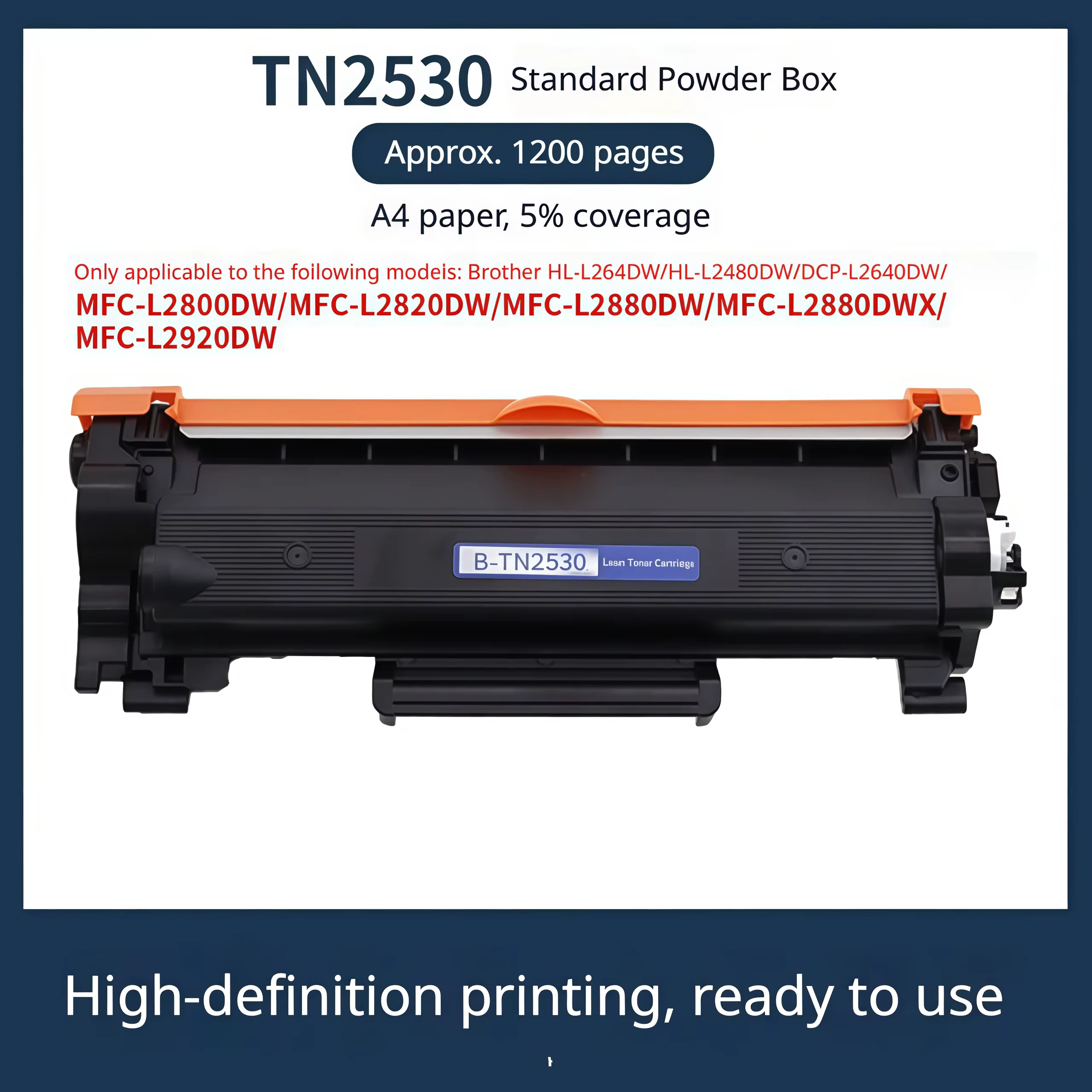 TN-2530XL Tonerkartusche passend für Brother HL-L2400DW L2460DW MFC-L2800DW | Hochleistungs-Toner in Schwarz