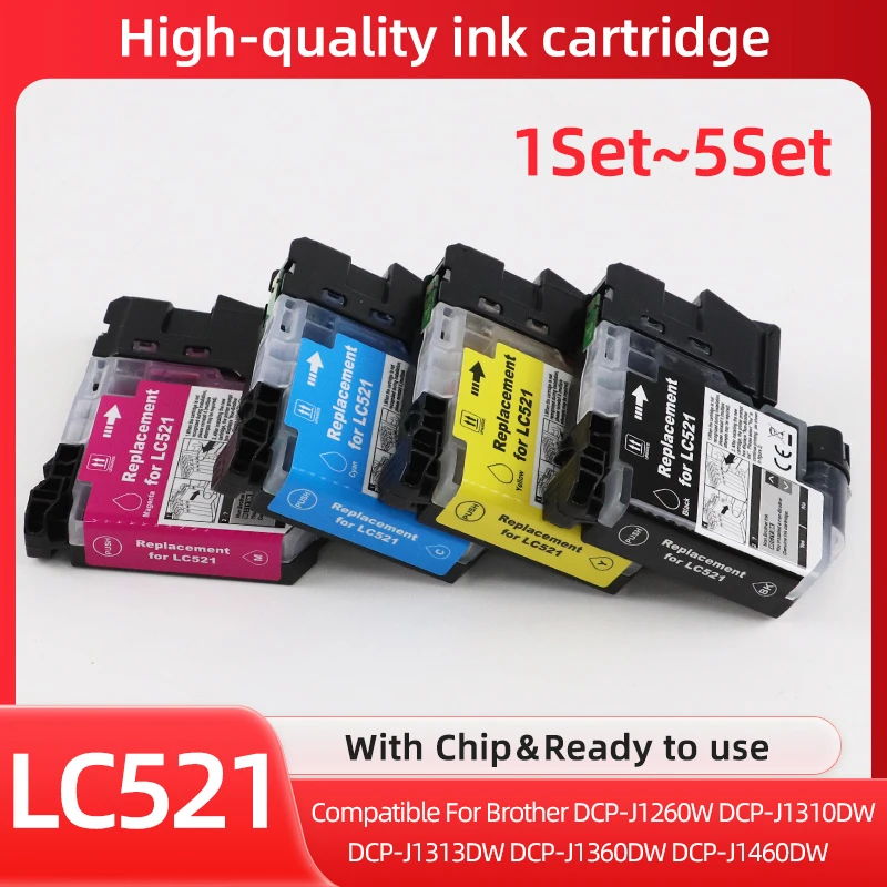 LC521 LC-521 Tintenpatrone passend für Brother DCP-J1260W J1310DW DCP-J1313DW J1360DW J1460DW Drucker