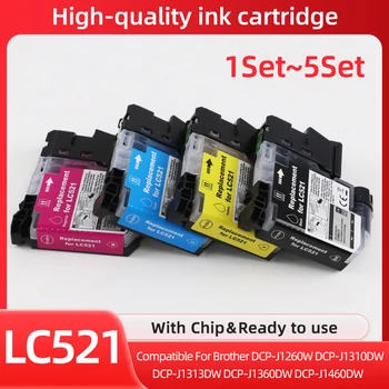 LC521 LC-521 Tintenpatrone passend für Brother DCP-J1260W J1310DW DCP-J1313DW J1360DW J1460DW Drucker