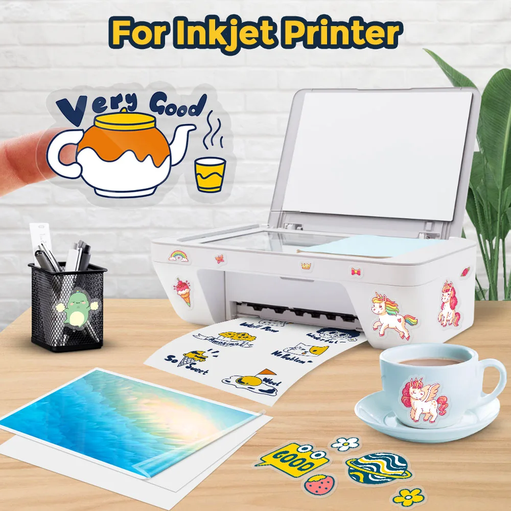 10 Blatt transparentes, bedruckbares Vinyl-Aufkleberpapier – Bild 3