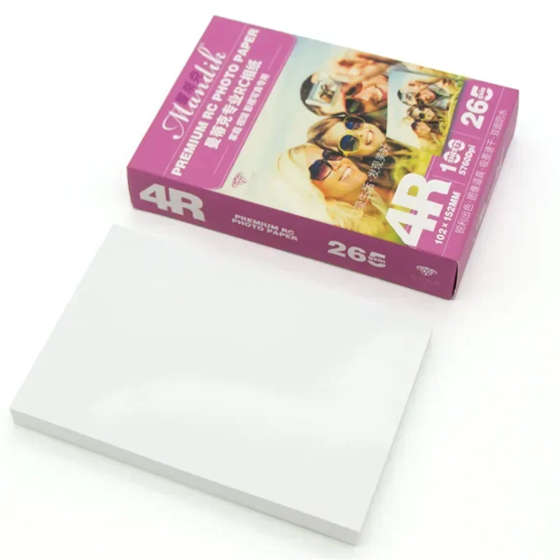 RC Glanz- und Matt-Fotopapier passend für Tintenstrahldrucker, Wasserfest, 15 cm, 3R, 4R, 5R, 100