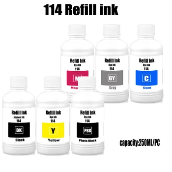 114 Pigmenttinte, Farbstofftinte passend für Epson EcoTank ET-8550 Drucker, 250 ml