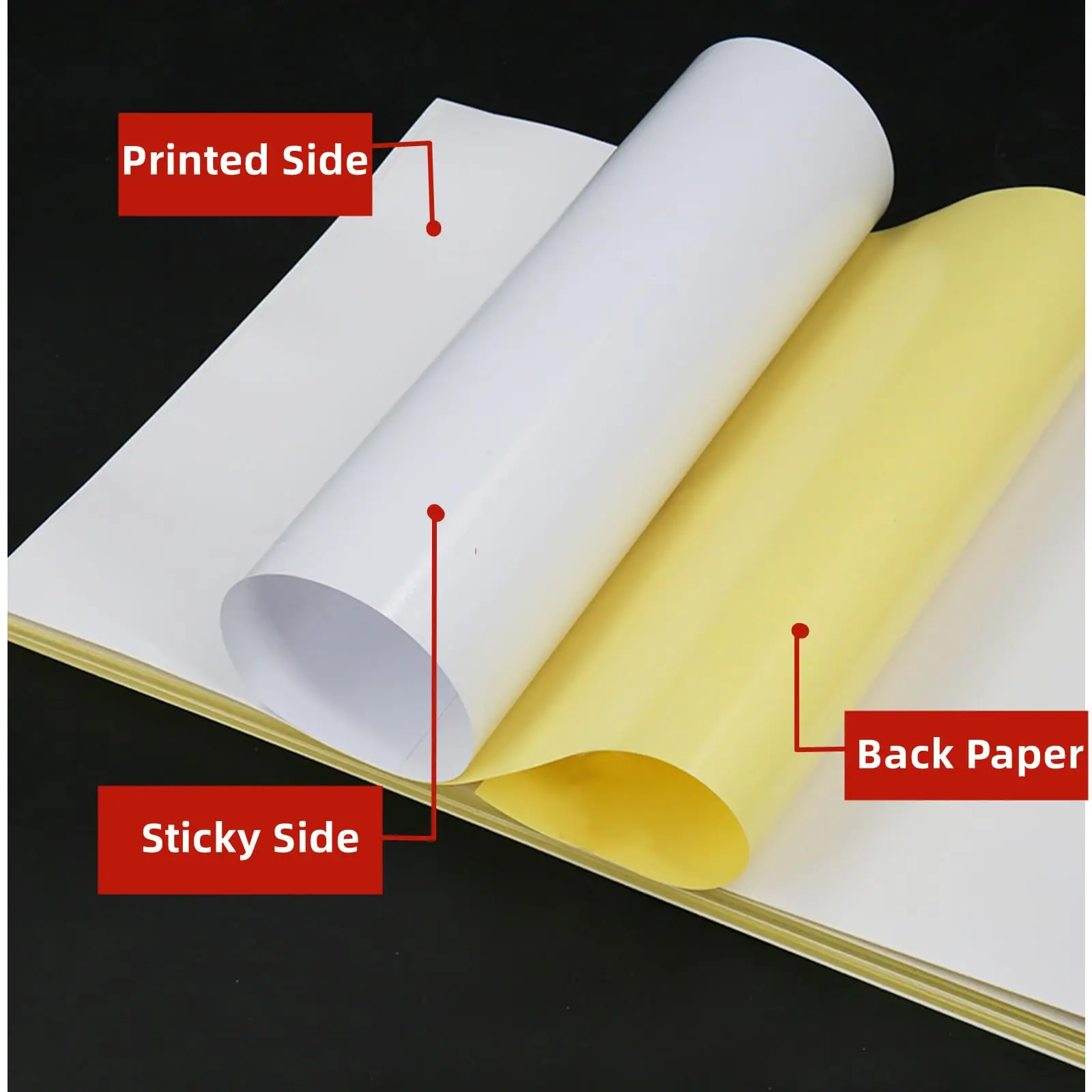 A4-Papier, klebrig, mattweiß, selbstklebendes Etikett – Bild 6