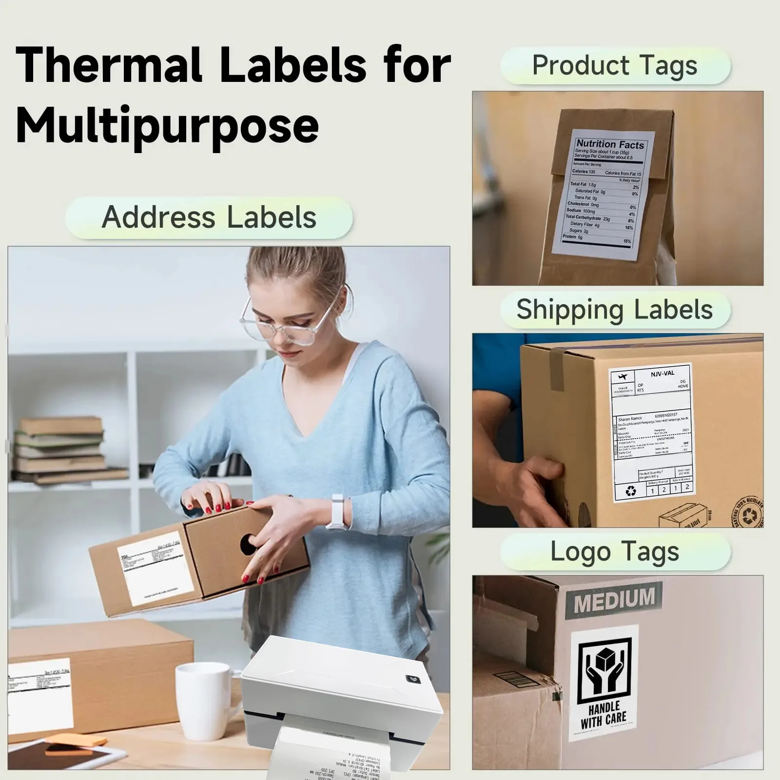 10 x 15 cm Thermodirekt-Etiketten, 500 Etiketten pro Packung, Starker – Bild 5