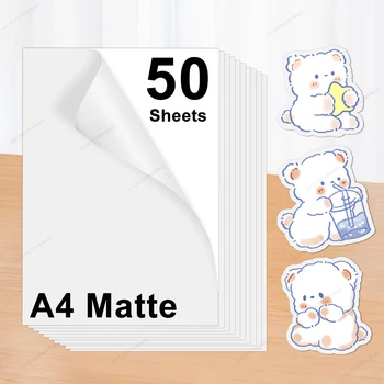 20/50 Blatt mattes, bedruckbares Vinyl-Aufkleberpapier, wasserfestes A4-Druckpapier passend