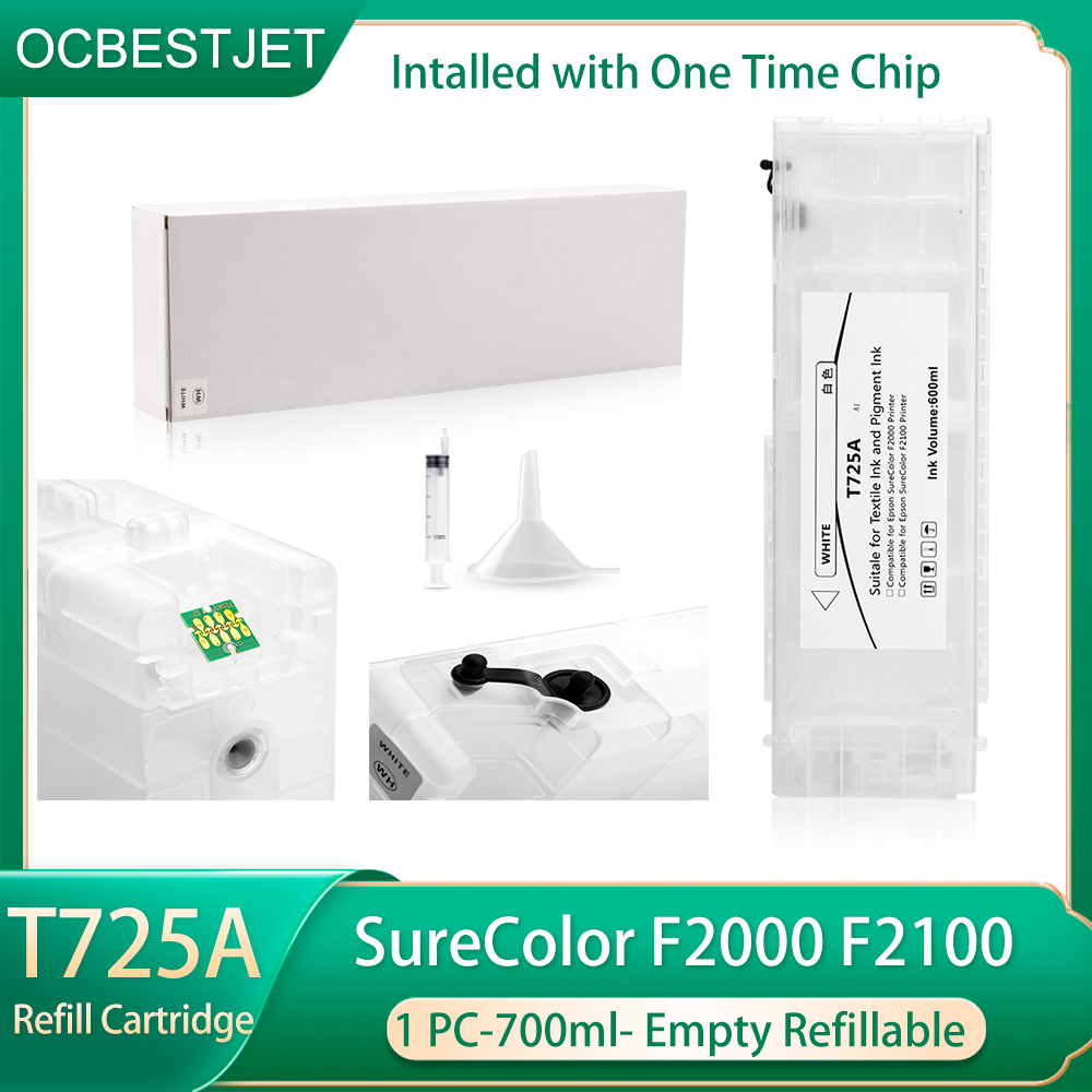 T7251 T7252 T7253 T7254 T725A Nachfüllbare Tintenpatrone mit Chip passend für Epson SureColor F2000 F2100