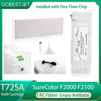 T7251 T7252 T7253 T7254 T725A Nachfüllbare Tintenpatrone mit Chip passend für Epson SureColor F2000 F2100