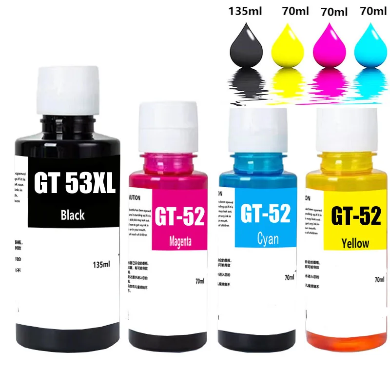 GT52 GT53 GT53XL Tinten-Nachfüllflaschen passend für HP GT5810 5820 – Bild 3